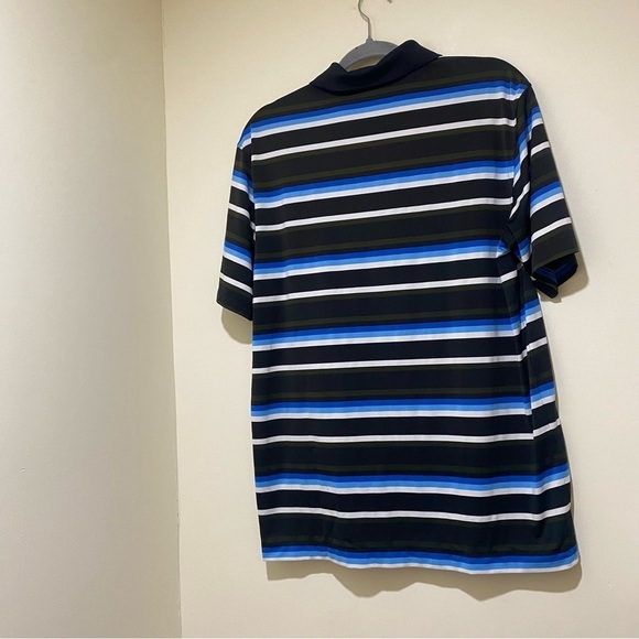 Men’s Nike Golf Dri-Fit Men's Short Sleeve Polo Shirt Blue  Brown Striped Size M - Picture 12 of 15